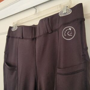 Black Equestrian Riding Leggings With Silicone Grip